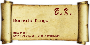 Bernula Kinga névjegykártya